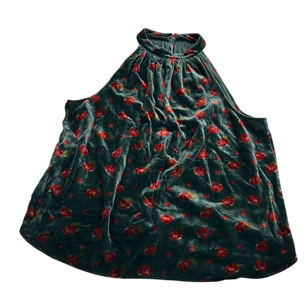 LOFT Floral Velvet Shirred Halter Top - Picture 3 of 8